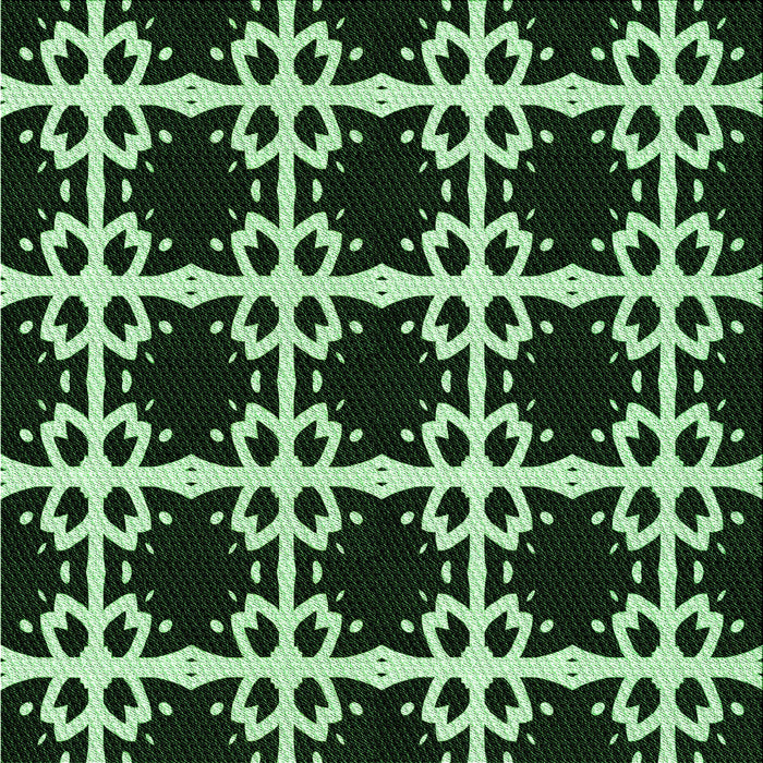 Round Patterned Black Rug, pat2908grn