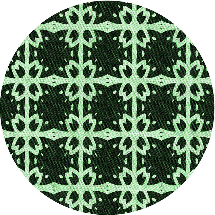 Square Patterned Black Rug, pat2908grn