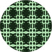 Square Patterned Black Rug, pat2908grn