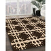 Patterned Black Brown Rug in Family Room, pat2908org