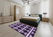 Patterned Bright Lilac Purple Rug in a Bedroom, pat2908pur