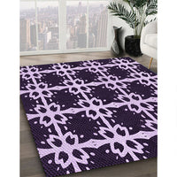 Patterned Bright Lilac Purple Rug, pat2908pur