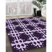 Patterned Bright Lilac Purple Rug in Family Room, pat2908pur