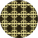 Square Patterned Metallic Gold Rug, pat2908yw