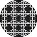 Sideview of Patterned Black Novelty Rug, pat2908