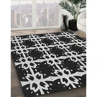 Patterned Black Novelty Rug, pat2908