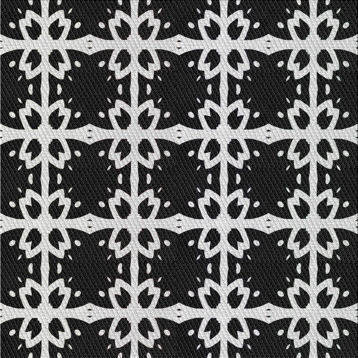 Square Patterned Black Novelty Rug, pat2908