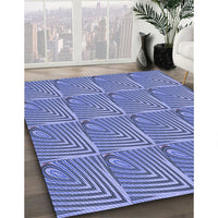 Patterned Denim Blue Rug, pat2909blu