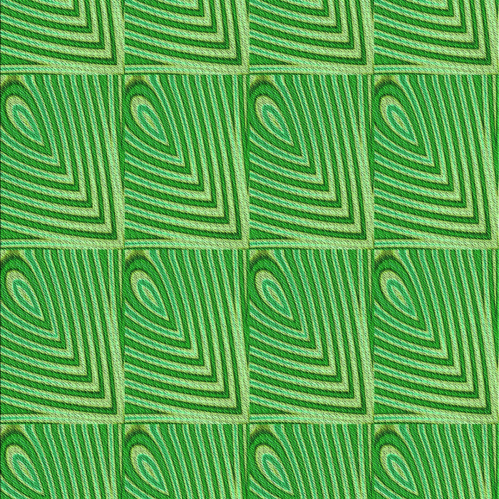 Patterned Dark Lime Green Rug, pat2909grn