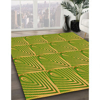 Patterned Pistachio Green Rug, pat2909yw