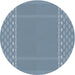 Sideview of Patterned Azure Blue Novelty Rug, pat290