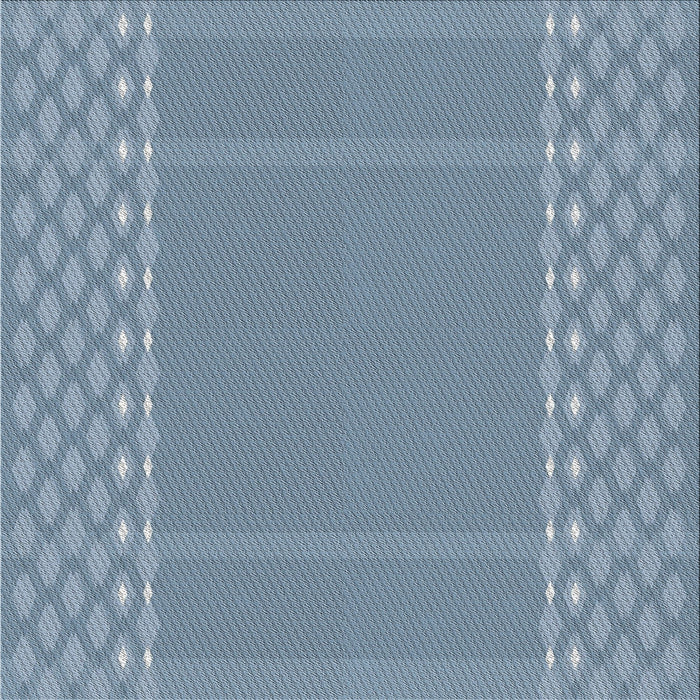 Square Patterned Azure Blue Novelty Rug, pat290