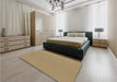 Patterned Light Brown Rug in a Bedroom, pat291brn