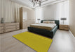 Patterned Dark Golden Brown Rug in a Bedroom, pat291yw