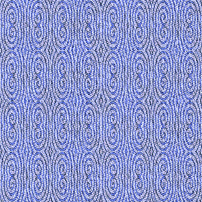 Round Machine Washable Transitional Jeans Blue Rug, wshpat2910blu