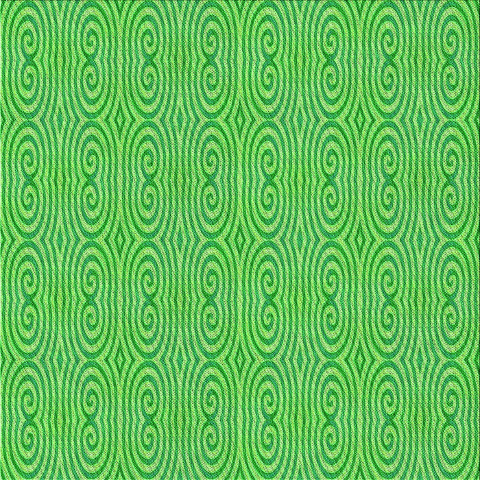 Round Machine Washable Transitional Emerald Green Rug, wshpat2910grn