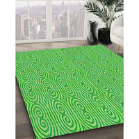 Patterned Emerald Green Rug, pat2910grn