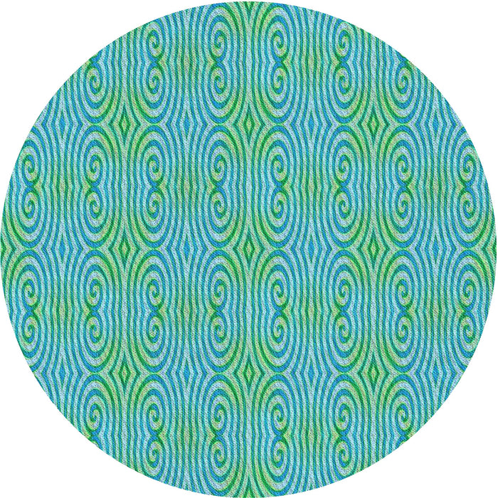 Square Patterned Turquoise Green Rug, pat2910lblu