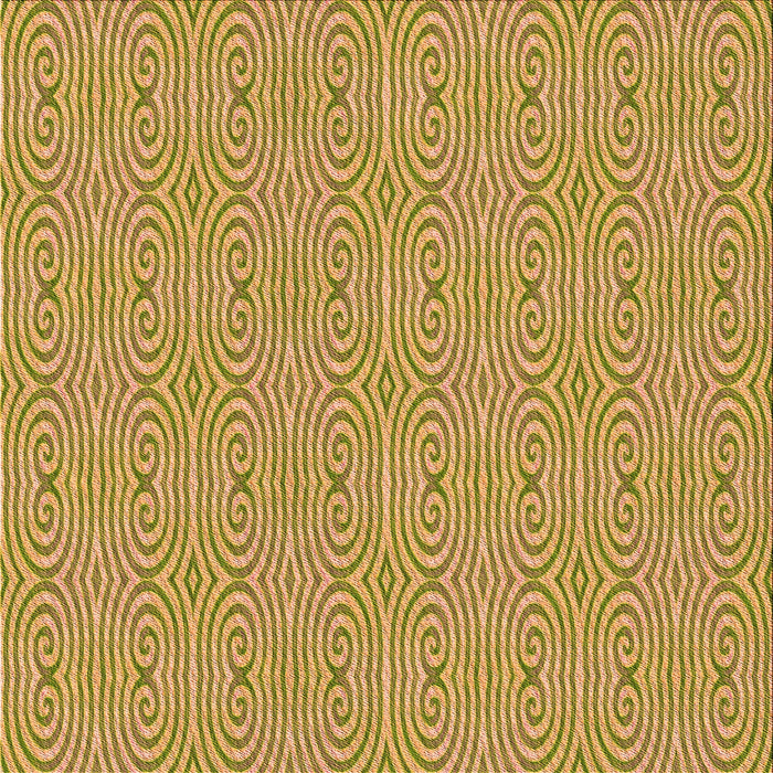 Round Patterned Yellow Rug, pat2910org