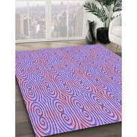 Patterned Bright Lilac Purple Rug, pat2910pur