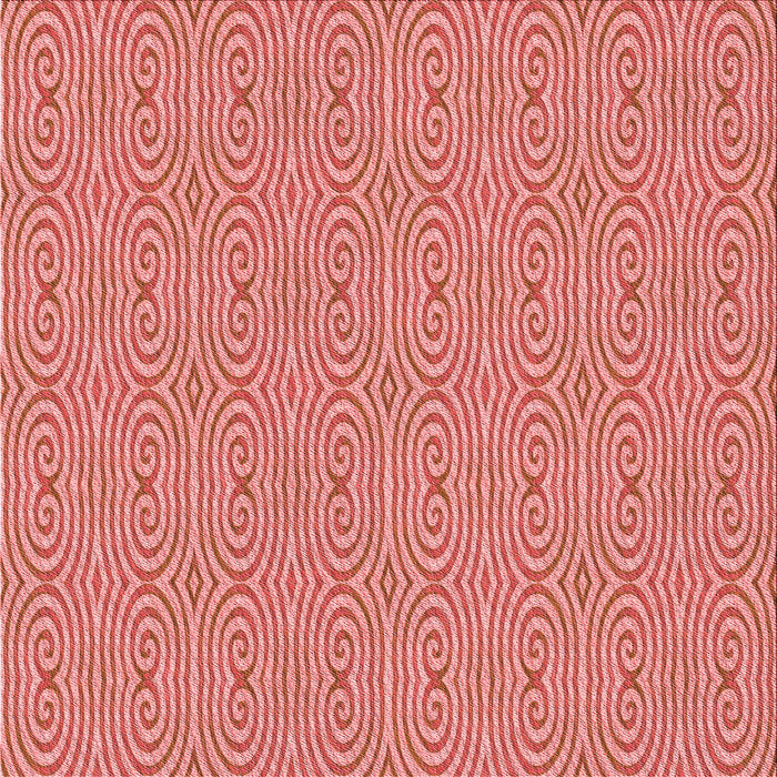 Round Patterned Light Coral Pink Rug, pat2910rd