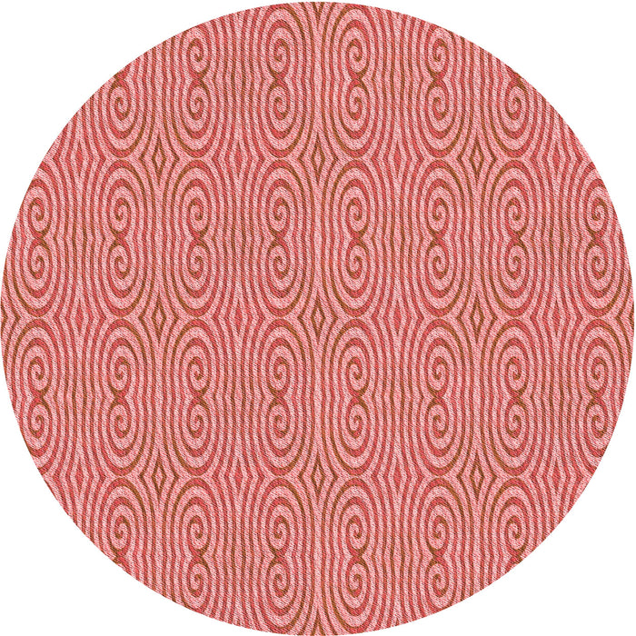Square Patterned Light Coral Pink Rug, pat2910rd
