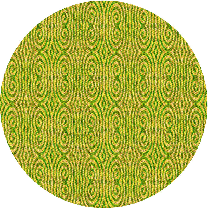 Square Machine Washable Transitional Dark Yellow Green Rug in a Living Room, wshpat2910yw