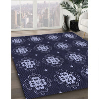 Patterned Night Blue Rug, pat2911blu