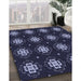 Patterned Night Blue Rug in Family Room, pat2911blu