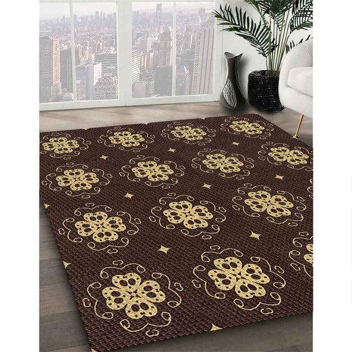 Patterned Light Brown Rug in Family Room, pat2911brn