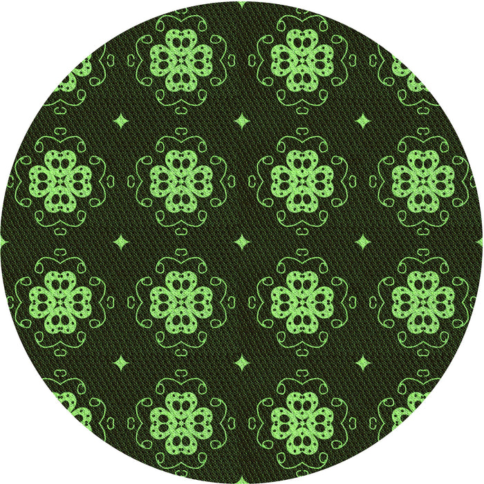 Square Patterned Dark Lime Green Rug, pat2911grn