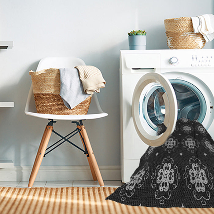 Machine Washable Transitional Midnight Gray Rug in a Washing Machine, wshpat2911gry