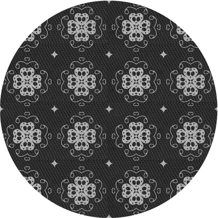 Square Patterned Midnight Gray Rug, pat2911gry