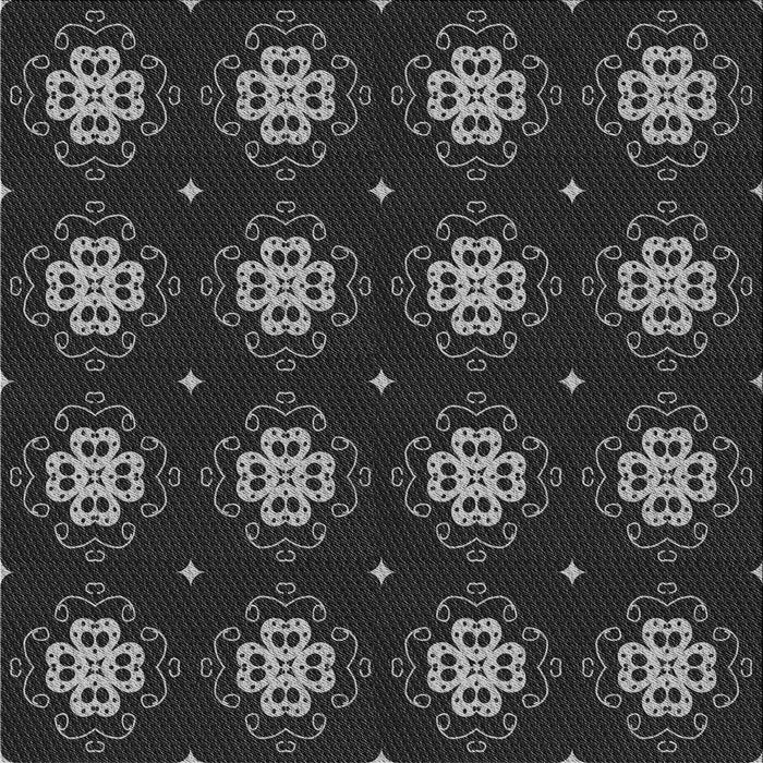 Round Patterned Midnight Gray Rug, pat2911gry