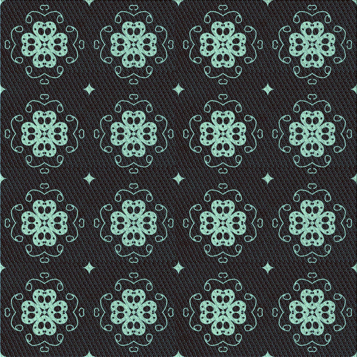 Round Machine Washable Transitional Green Rug, wshpat2911lblu