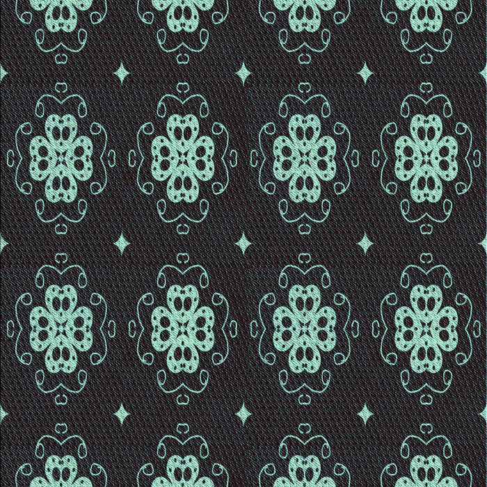 Machine Washable Transitional Green Rug, wshpat2911lblu