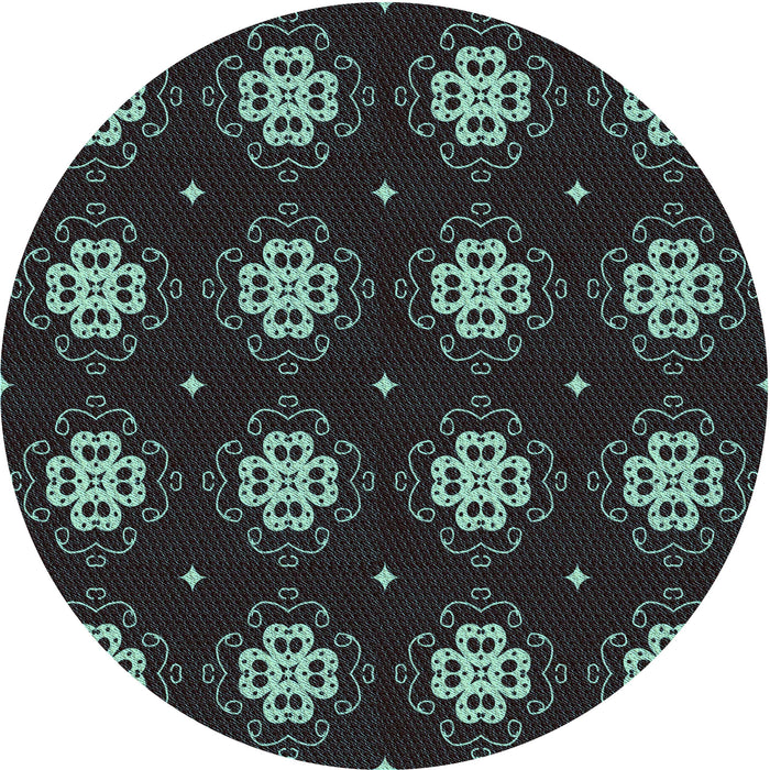 Square Machine Washable Transitional Green Rug in a Living Room, wshpat2911lblu