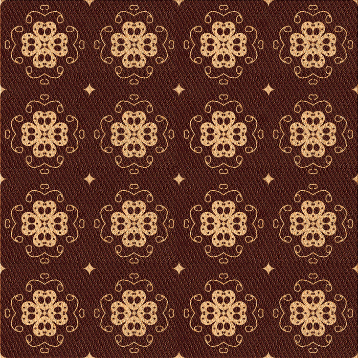 Round Patterned Red Rug, pat2911org