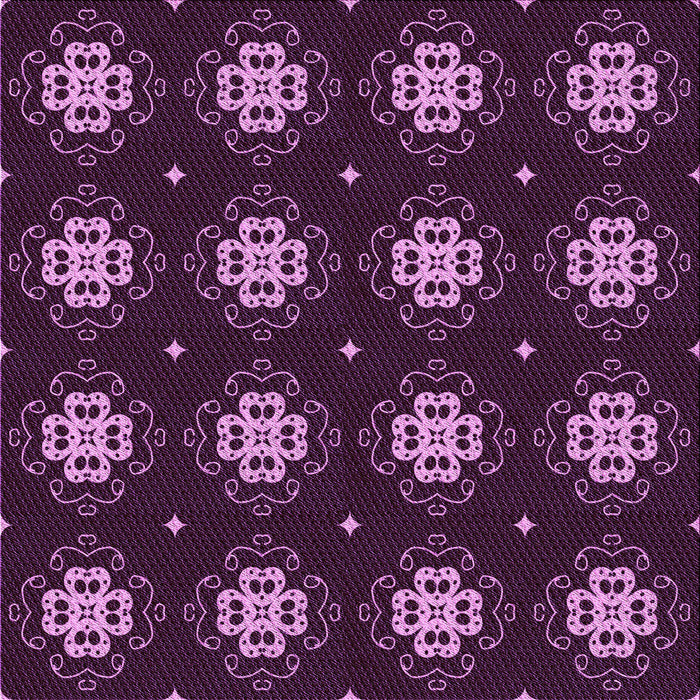 Round Patterned Orchid Purple Rug, pat2911pur