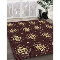 Patterned Black Brown Novelty Rug, pat2911