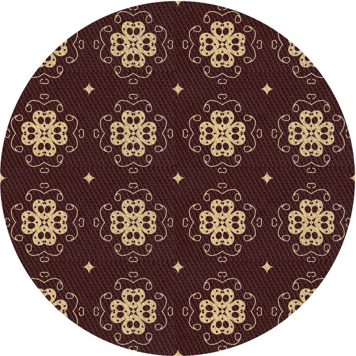 Sideview of Patterned Black Brown Novelty Rug, pat2911