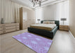 Patterned Medium Purple Rug in a Bedroom, pat2912blu