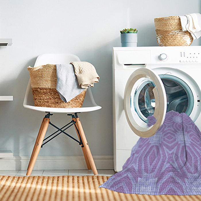 Machine Washable Transitional Medium Purple Rug in a Washing Machine, wshpat2912blu