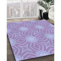 Patterned Medium Purple Rug, pat2912blu