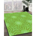 Machine Washable Transitional Emerald Green Rug in a Family Room, wshpat2912grn