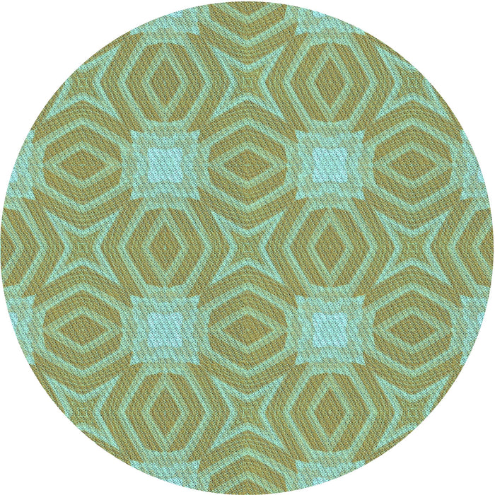 Square Patterned Olive Green Rug, pat2912lblu