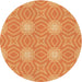 Square Patterned Orange Rug, pat2912org