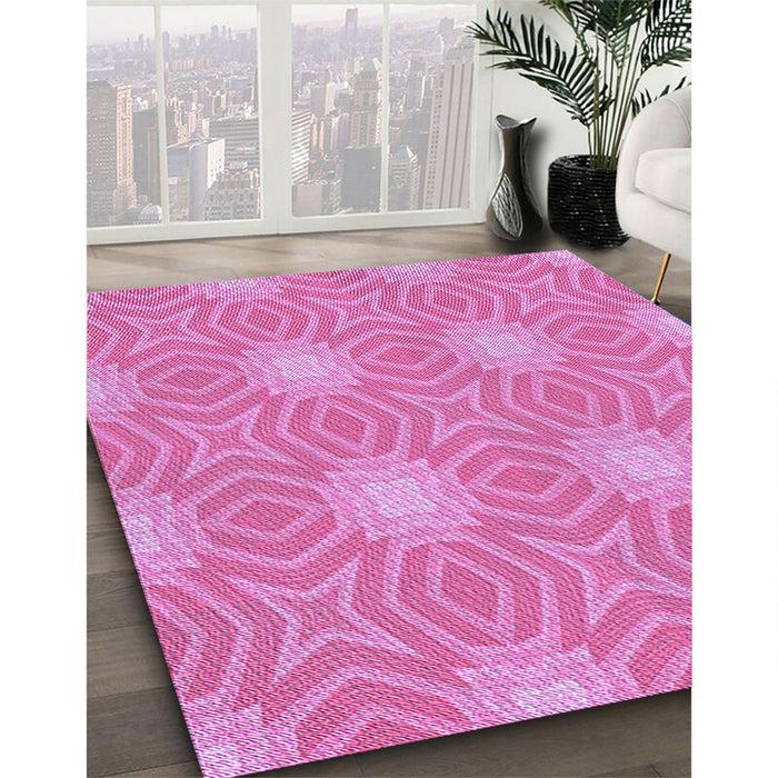 Patterned Violet Purple Rug in Family Room, pat2912pur