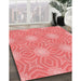 Machine Washable Transitional Fire Red Rug in a Family Room, wshpat2912rd