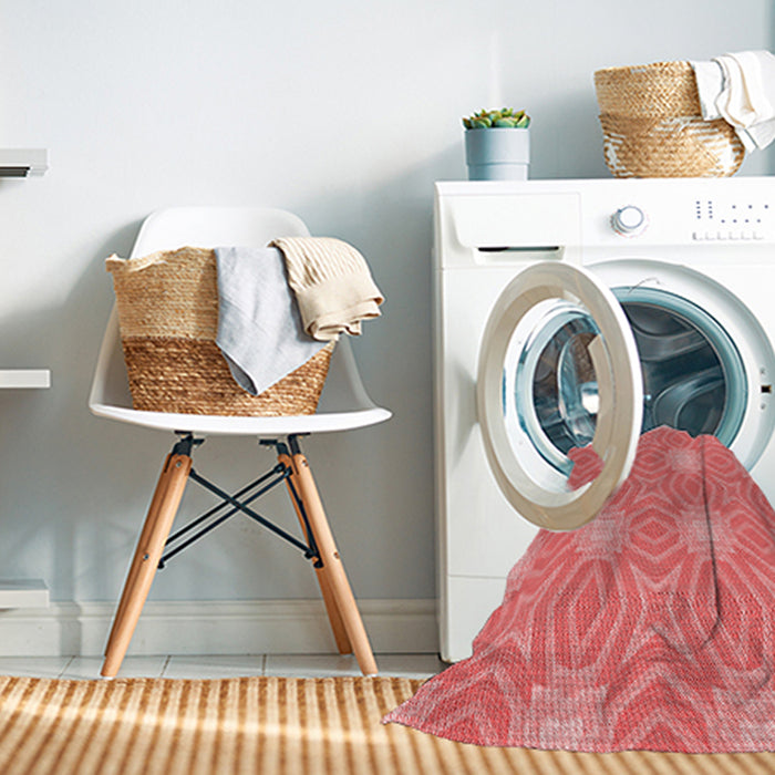 Machine Washable Transitional Fire Red Rug in a Washing Machine, wshpat2912rd